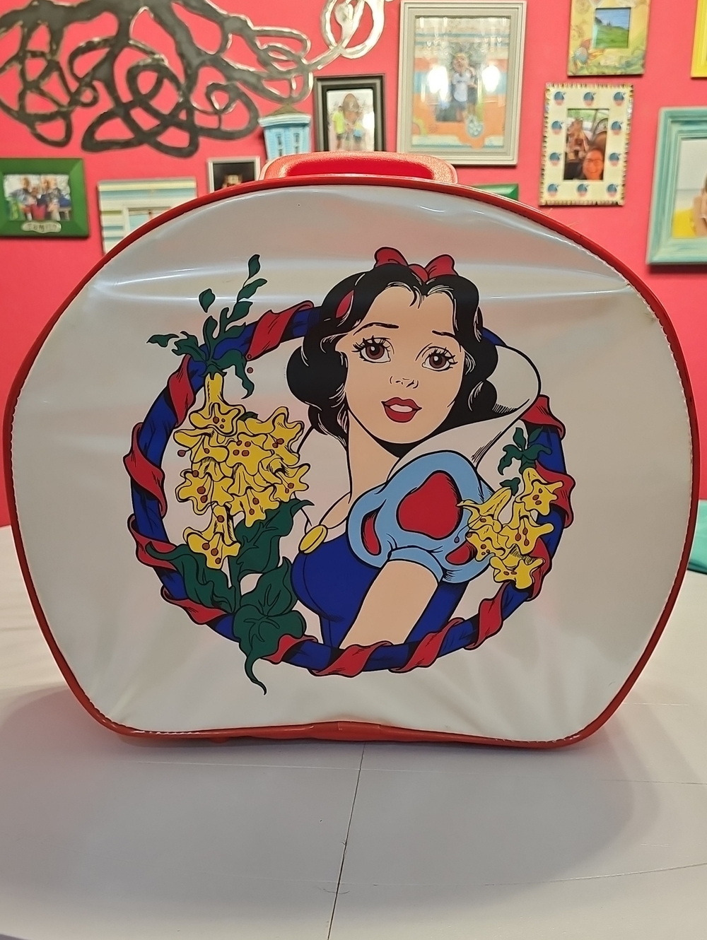 Snow White Print Red & White Travel Bag